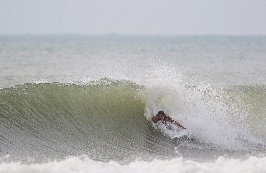 Australia's Codie Klein found getting a nice cover up in China. Photo: ISA/Rommel Gonzales