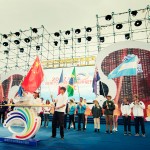 Last year´s Opening Ceremony featured 8 National Surfing Delegations that competed in the ISA China Cup plus representatives from the Chinese surfing community during the ISA’s Sands of the World Ceremony. Photo: ISA/Muñoz